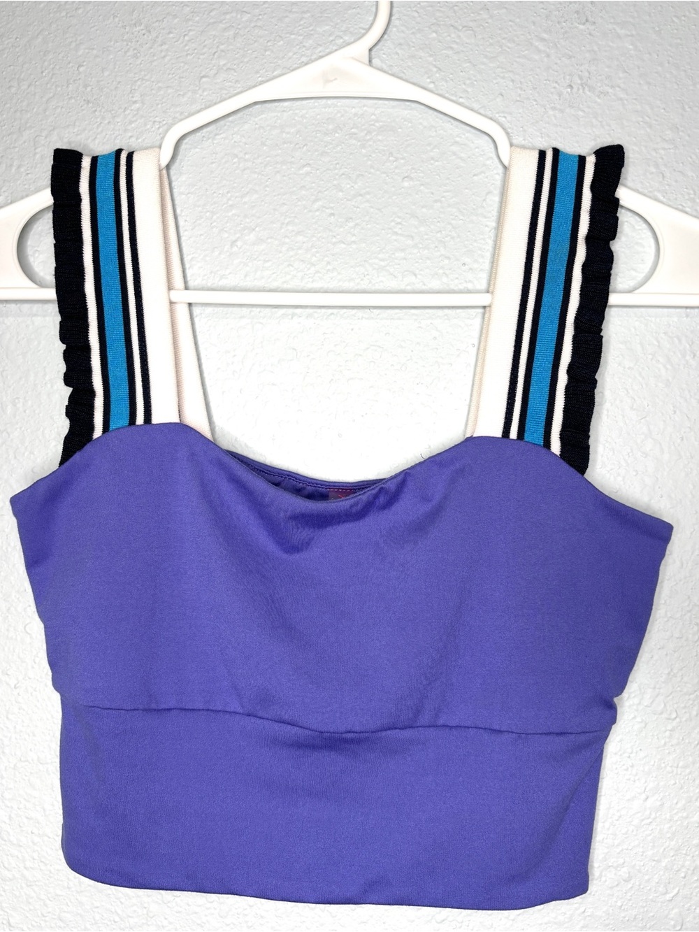 Free People Movement Time Out Tank Purple Blue Ruffled Stripe S